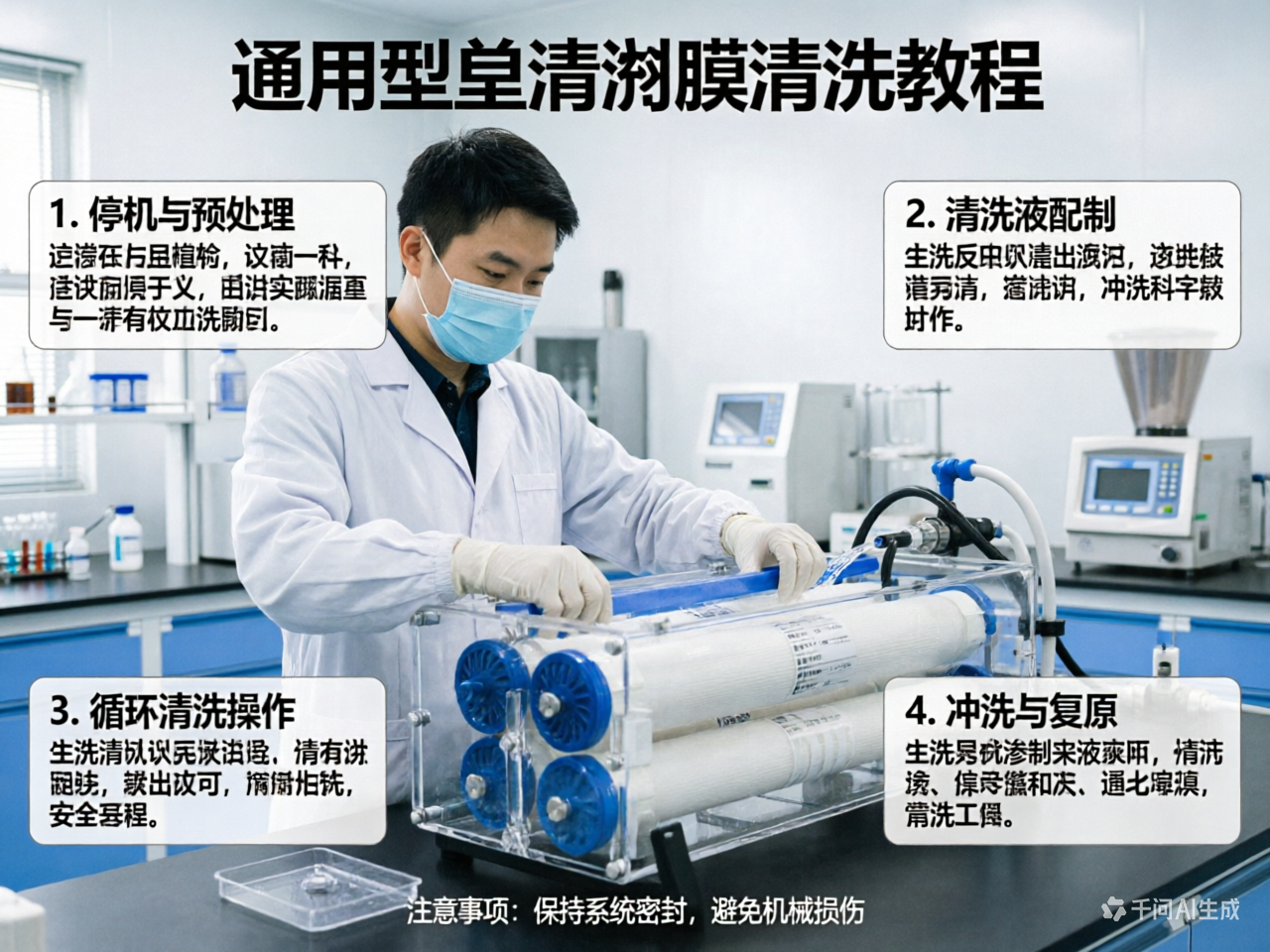 通用型反滲透膜清洗教程：酸堿清洗步驟與注意事項(xiàng)